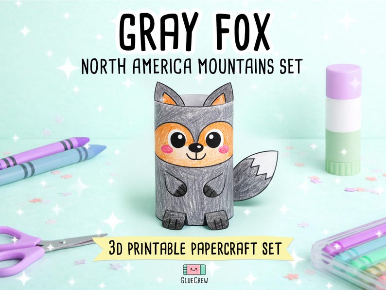 Animals of the Mountains Printable Paper Craft Bundle - North America Wildlife Set for Kids - DIY Educational Art Activity imagen 13