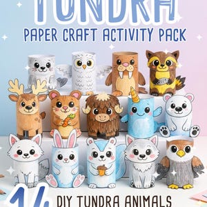 TUNDRA Animals 3D Paper Craft Activity Pack - 14 Printable 3D DIY Craft for Kids | Thematic Habitat Activity School, Home or for Classrooms image 20