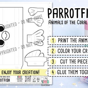 parrot fish  paper craft marine animal