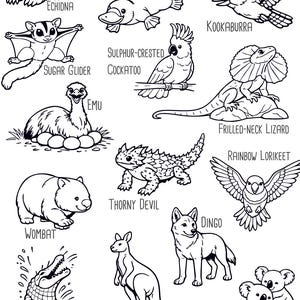 Australia Animals Activity Book | Kids Coloring, Cut & Paste (PDF Printable) image 3
