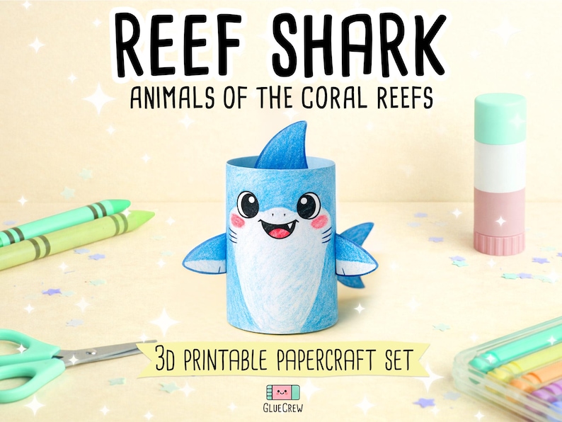 reef shark  paper craft marine animal