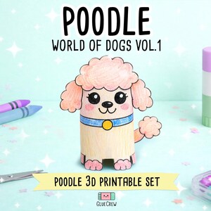 POODLE Paper Craft | 3D DIY Dog Craft Kit for Kids | Fun Puppy Activity for Preschool, Home Schooling & School Teaching image 1