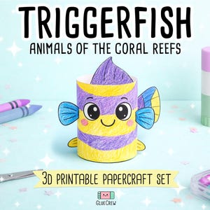 triggerfish marine animal papercraft