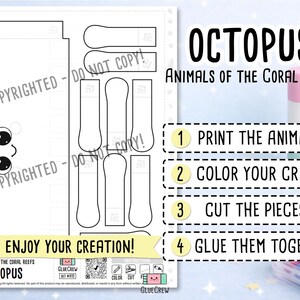 octopus  paper craft marine animal