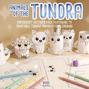 TUNDRA Animals 3D Paper Craft Activity Pack - 14 Printable 3D DIY Craft for Kids | Thematic Habitat Activity School, Home or for Classrooms image 3