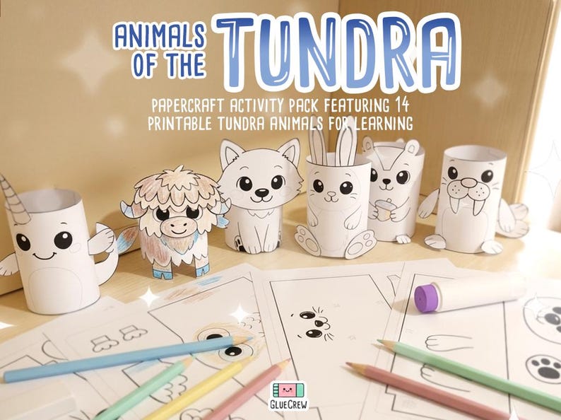 TUNDRA Animals 3D Paper Craft Activity Pack - 14 Printable 3D DIY Craft for Kids | Thematic Habitat Activity School, Home or for Classrooms image 3