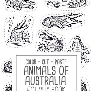 Australia Animals Activity Book | Kids Coloring, Cut & Paste (PDF Printable) image 11
