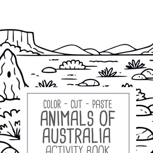 Australia Animals Activity Book | Kids Coloring, Cut & Paste (PDF Printable) image 9