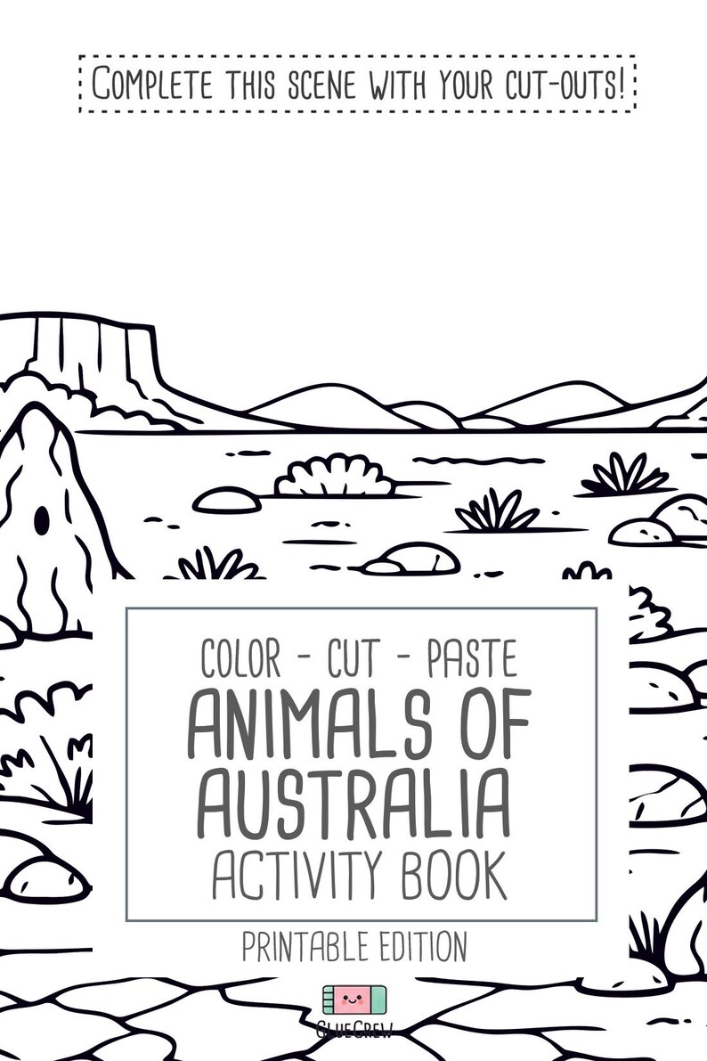 Australia Animals Activity Book | Kids Coloring, Cut & Paste (PDF Printable) image 9
