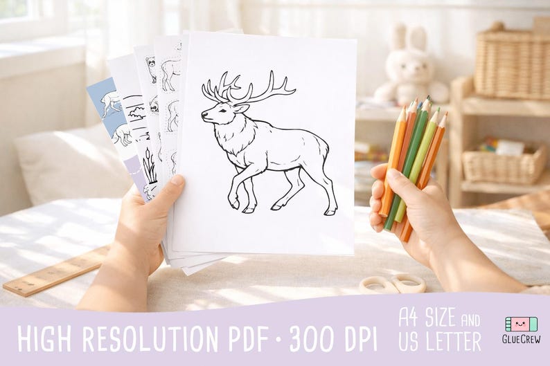 a few example high resolution pages form Animals of American Plains Kids Activity Book Preschool Coloring Printable Worksheets (PDF)
