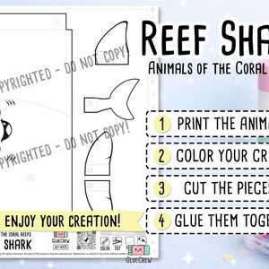 reef shark  paper craft marine animal