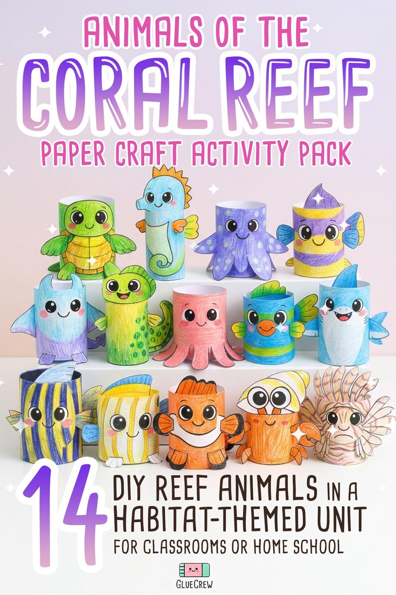 sea animals ocean fish papercraft bundle