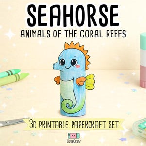 seahorse marine animal sea papercraft