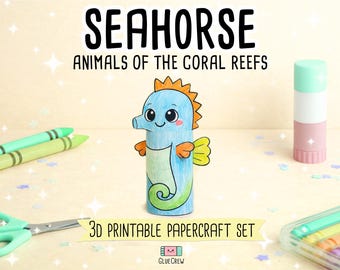 Seahorse Paper Craft Activity with DIY Marine Animal and Coral Reef Craft Perfect for Classroom Projects and Home School