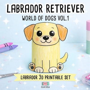 LABRADOR Retriever 3D Paper Craft | DIY Dog Craft Kit for Kids | Fun Puppy Activity for Preschool, Home Schooling & School Teaching image 1