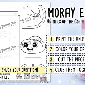 Moray Eel Paper Craft Activity with DIY Marine and Coral Reefs Animal Craft Perfect for Classroom Projects and Home School imagen 2