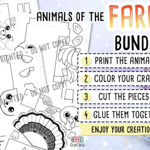 Farm Animals 3D Paper Craft Activity Pack | 14 DIY Farm Animal Crafts for Kids | Science Thematic Unit & Classroom Habitat Activity afbeelding 4