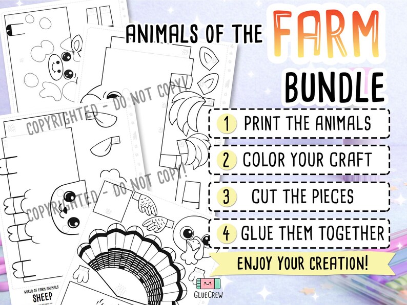 Farm Animals 3D Paper Craft Activity Pack | 14 DIY Farm Animal Crafts for Kids | Science Thematic Unit & Classroom Habitat Activity afbeelding 4