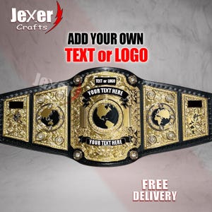 Custom Wrestling Championship Belt | World Heavyweight Customized Logo Wrestling Champion Award