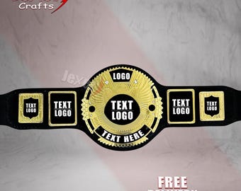 Cinturón de campeonato personalizado de Big Eagle Wrestling / Cinturones de campeón personalizados de la Federación Mundial de Lucha Libre