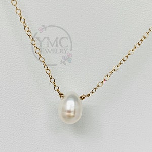 Gold Pearl Necklace,Freshwater Pearl Necklace,Elegant Pearl Necklace,Dainty Pearl Necklace,Wedding Necklace,Delicate Dainty Gold Pearl Chain