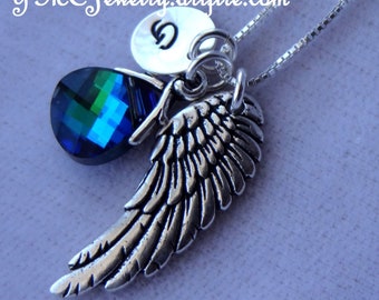 Remembrance Angel Wing Necklace,Sympathy Bereavement Gift,Memorial Jewelry,Loss of Husband Baby Child Brother Sister Friend,Grief Necklace