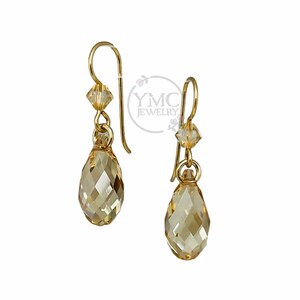 Gold Champagne Earrings,Gold Bride Earrings,Gold Crystal Earrings,Mother of Bride Groom Bridesmaid Earrings,Golden Shadow Drop Earrings