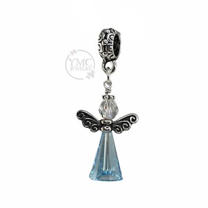 Something Blue Keepsake Bouquet Charm,Bride Bridal Bouquet Charm,PRESTIGE Crystal Blue Angel Charm,Something Blue Wedding Bouquet Charm