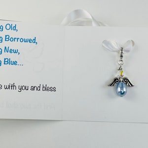 Something Blue Charm,Something Blue Bouquet Charm, Bouquet Charm,PRESTIGE Crystal Blue Angel Charm,Something Blue Wedding Bouquet Charm