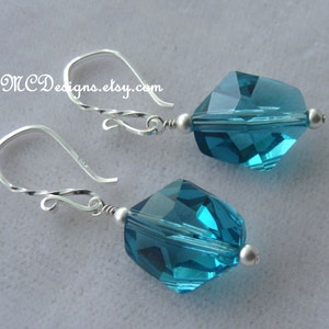 Silver Teal Crystal Earrings,Indicolite Earrings,Mother of Bride Earrings,Mother of Groom Dangle,Bridesmaid Earrings,Peacock Earrings