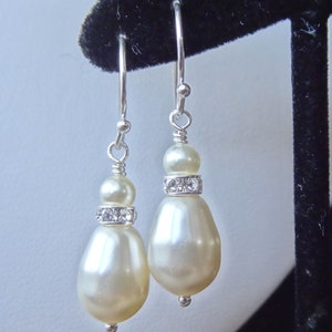 Braut Tropfen Perlen Ohrringe, Brautjungfern Set Ohrringe, Brautjungfern Ohrringe, Braut Braut Ohrringe, Schlichte Perlen Ohrringe