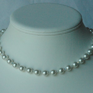 Bride Pearl Crystal Necklace Set Earrings,Bridesmaid Jewelry Set,Bridesmaid Pearl Necklace,Wedding Bridal Pearl Necklace Set,Pearl Choker