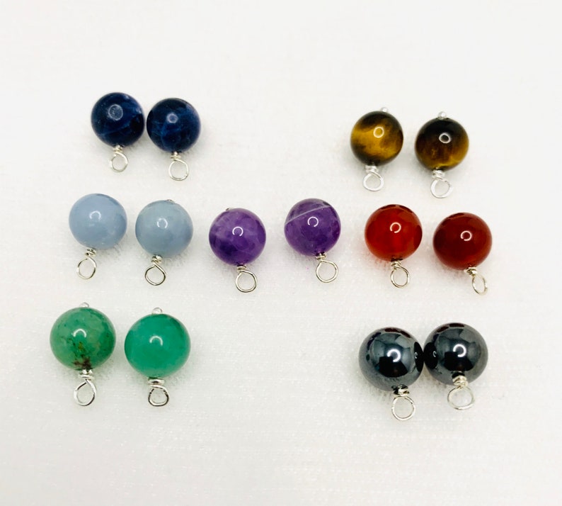 Interchangeable Leverback Chakra Earrings-7 Pairs,Interchangeable Chakra Charms,Interchangeable Earrings,Gemstone Chakra Healing Earrings image 3