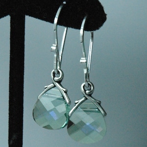 Aquamarine Large - PRESTIGE Crystal Aquamarine Sterling Silver Earrings, Aquamarine Large Earrings, Teal Earrings, Blue Earrings