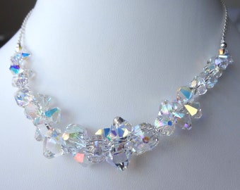 Bridal Wedding PRESTIGE Crystal Rock Bicone Necklace,Bride Crystal Necklace,Bridal Necklace,Bride Necklace,Bride Jewelry,Wedding Necklace