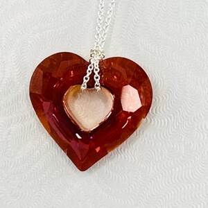 Valentine&#39;s Heart-Large PRESTIGE Crystal Red Heart Pendant Necklace,Mother&#39;s Day,Miss U Heart Pendant Jewelry,Heart Necklace,Heart Jewelry