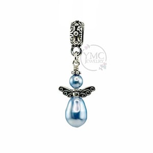 Something Blue Charm,Something Blue Bouquet Charm,PRESTIGE Crystal Blue Angel Charm,Something Blue Wedding Bouquet Charm for bride from mom