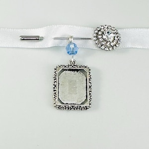 Memorial Photo Something Blue Bridal Bouquet Charm,Bridal Wedding Bouquet Photo Charms Sentimental Keepsake,Gift for Daughter on Wedding Day
