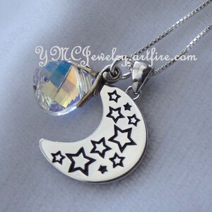 Sterling Silver Moon Necklace,Crescent Moon Necklace,Moon Jewelry,I love you to the Moon and Back Pendant,Moon Pendant,Daughter Mom Necklace