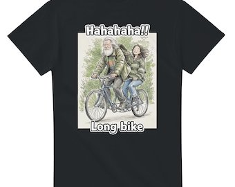 Små profeter TV-komedi, Hahahaha! Lång cykel", Michael Sleep och Kacey, Tandemcykel, Humoristisk T-shirt, Homunculi, Mackenzie Crook