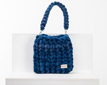 Medium Navy Blue Bag (silver)