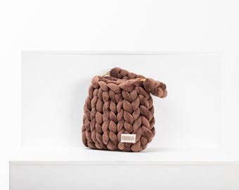 Small Chocolate Brown Bag (gold)