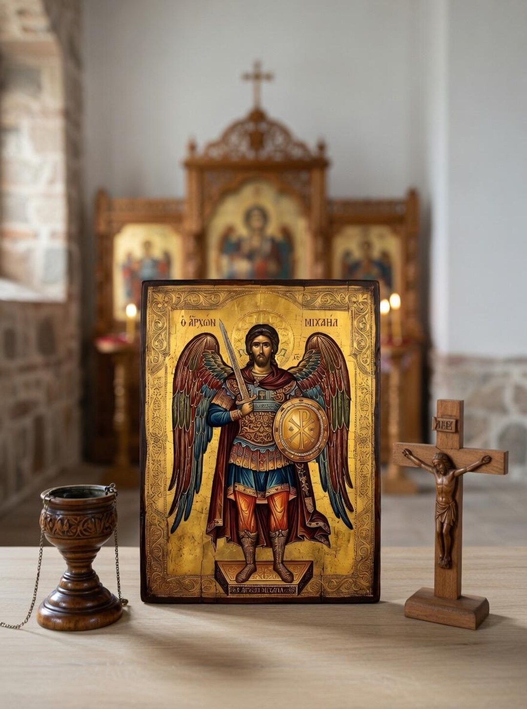 Archangel Michael Wood Print Icon – Orthodox Christian Wall Art ...