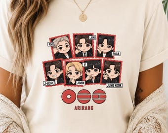 Comfort Colors® Arirang Chibi Boyband Shirt, Kawaii Kpop Group Fan Gift,Retro South Korea Music Shirt,Concert 2026 T-Shirt, Kpop Fan Gift