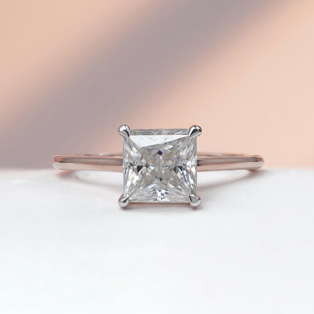 3 CT Princess Cut Lab Grown Diamond Tiara Wedding Ring Marquise Round ...