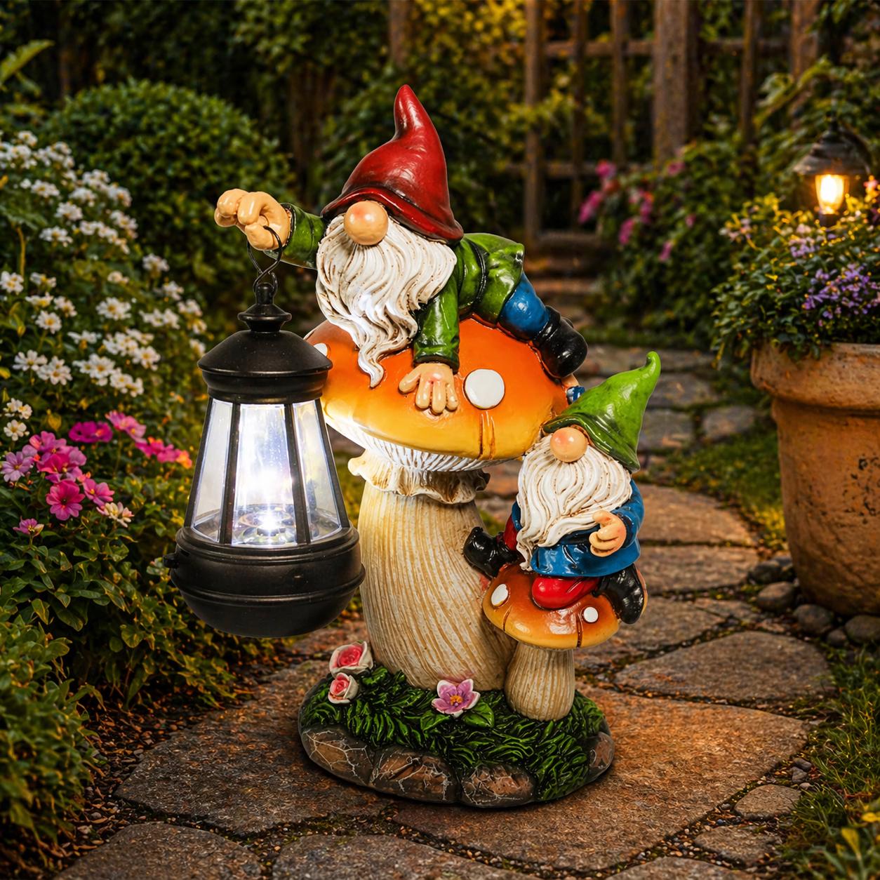 Solar Garden Gnomes Outdoor - Etsy display picture 1