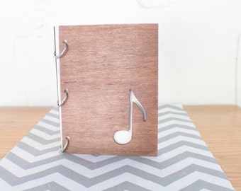 6X8 Music note wood journal/ mini album