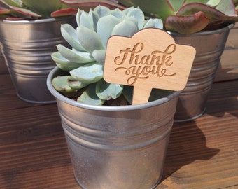 Set of 10 Thank you plant sticks for wedding favors, plant gift tag, thank you gift, plant lover gift,