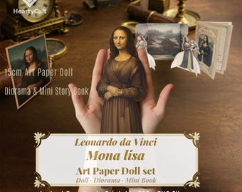 Mona Lisa Paper Doll Set, DIY Art History Diorama (Printable PDF + PNG Files