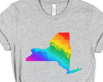 New York State Shirt, Rainbow New York T-shirt, State New York Souvenir, Pride Shirt, Rainbow Shirt, LGBTQ Shirt, NY Shirt, I Love NY Shirt